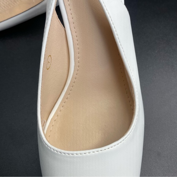 White Pointed Toe Slingback Stiletto Heels Womens Size 7 Dress Pumps - Picture 6 of 7